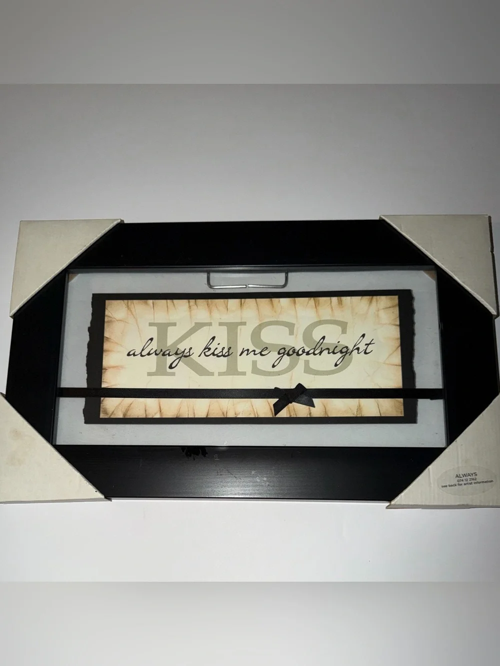 Always kiss me goodnight framed art